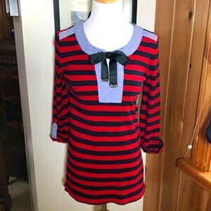 NWT - TOMMY HILFIGER Nautical Navy and Red Laced Top Tunic – XS
